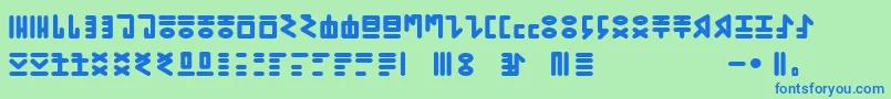 GENР RICA PRIMITIVA 01 Font – Blue Fonts on Green Background